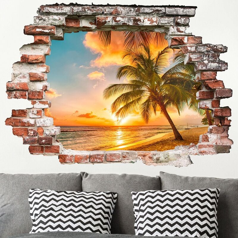 

Bilderwelten - Tatuaje de pared - 3D - Sunrise On The Beach Dimensión LxA: 130cm x 173cm