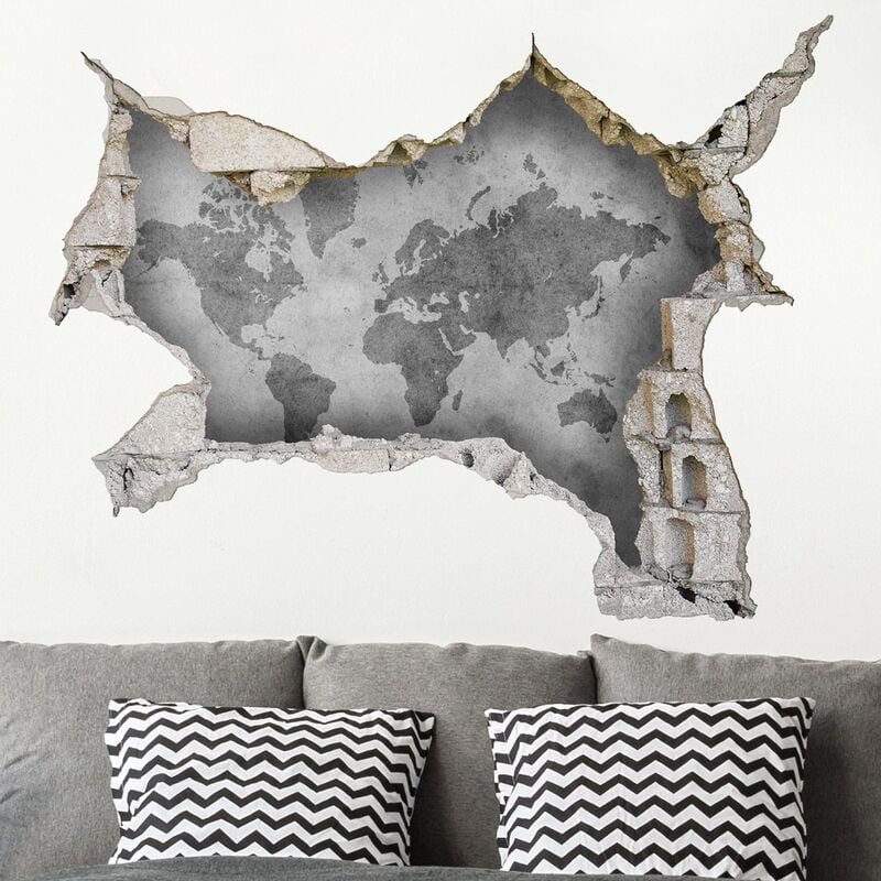 

Bilderwelten - Tatuaje de pared - 3D - Vintage World Map Ii - Apaisado 3:4 Dimensión LxA: 90cm x 120cm