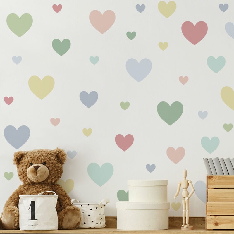 

Bilderwelten - Tatuaje de pared - 85 Hearts Pastel Set Dimensión LxA: 40cm x 60cm