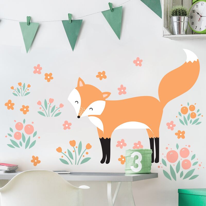 

Bilderwelten - Tatuaje de pared - Children's pattern Forest friends with fox Dimensión LxA: 55cm x 64cm