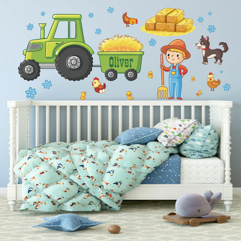 

Bilderwelten - Tatuaje de pared - Childrens room Peasant Boy with name option - Vinilos decorativos Dimensión LxA: 80cm x 80cm