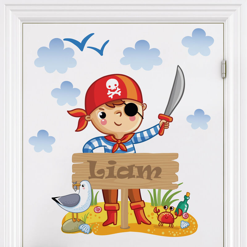 

Bilderwelten - Tatuaje de pared - Childrens room pirate with name option - Vinilos decorativos Dimensión LxA: 60cm x 60cm