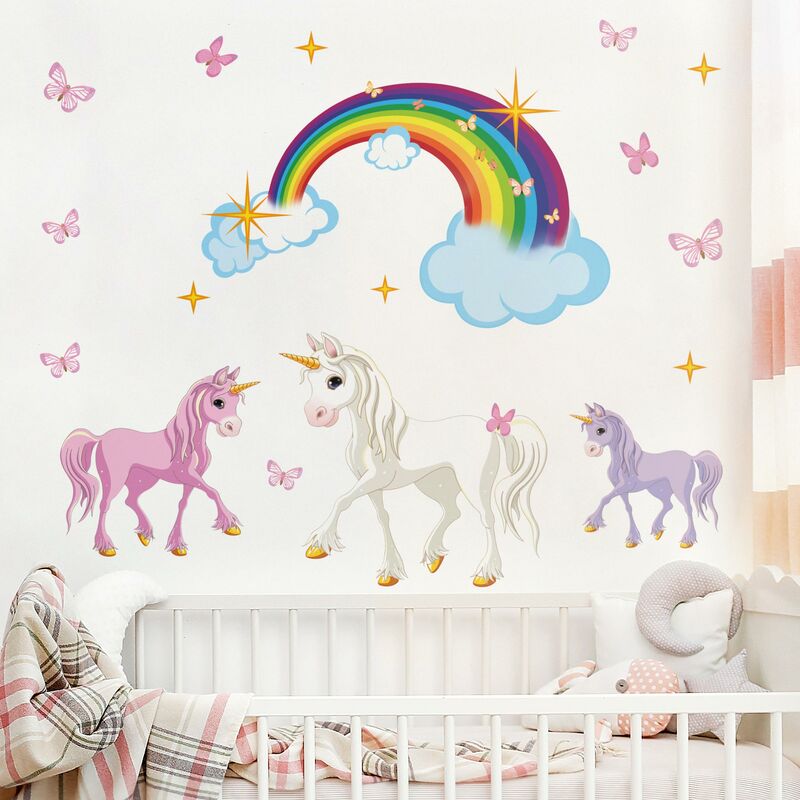 

Bilderwelten - Tatuaje de pared - Conjunto del unicornio Dimensión LxA: 120cm x 120cm