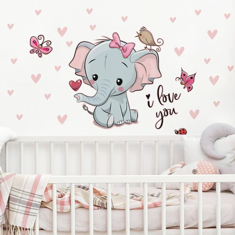 

Bilderwelten - Tatuaje de pared - Elephant I Love You Dimensión LxA: 30cm x 40cm