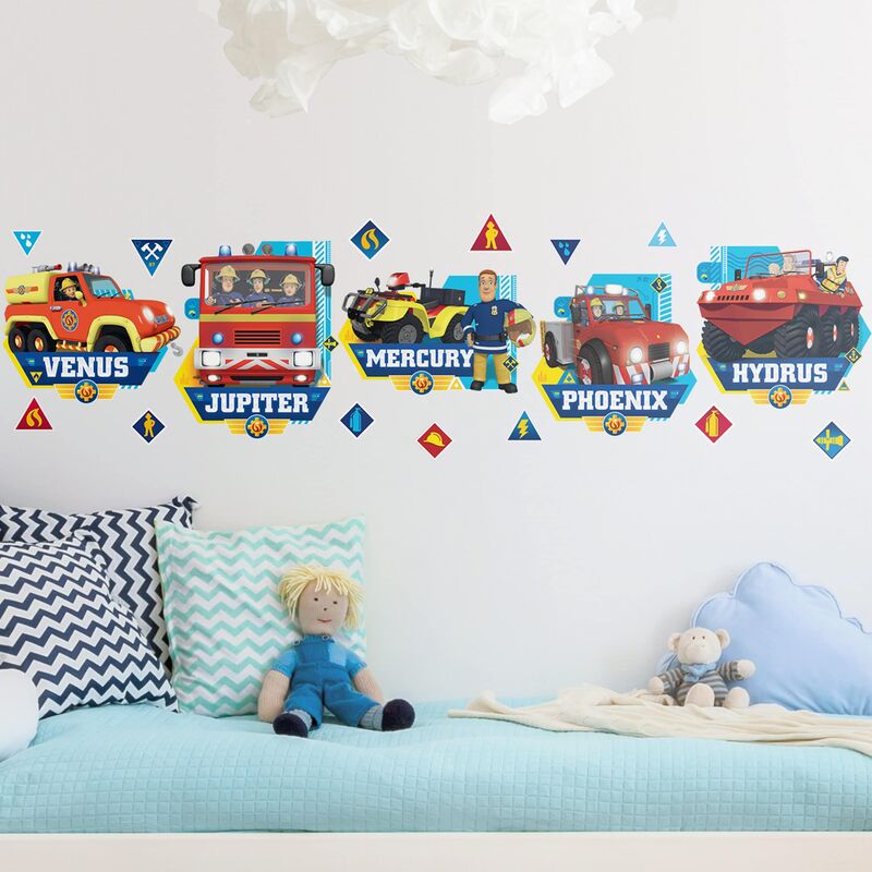 

Tatuaje de pared - Fireman Sam - Vehicles Dimensión LxA: 160cm x 120cm