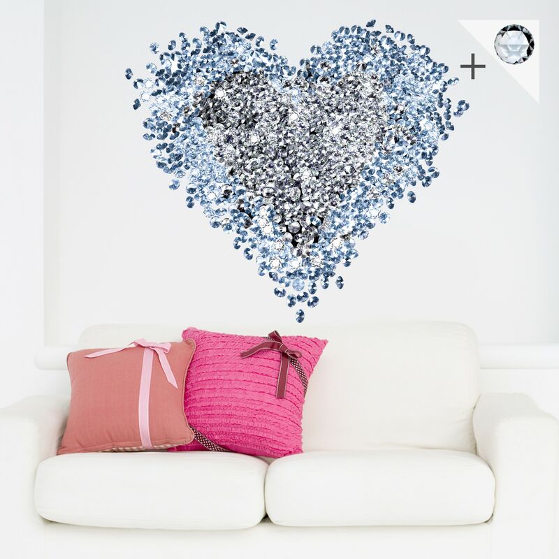 

Tatuaje de pared - no.421 Diamond Heart + 15 CRYSTALLIZED Swarovski-Stones Set Dimensión LxA: 22cm x 25cm