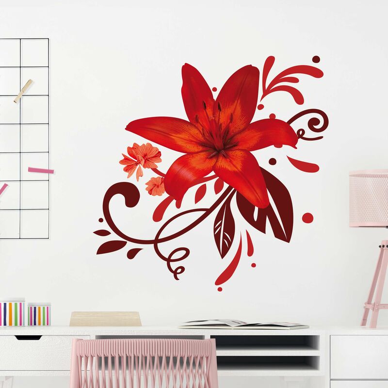 

Tatuaje de pared - no.BP7 Lily Dream Red Dimensión LxA: 75cm x 75cm