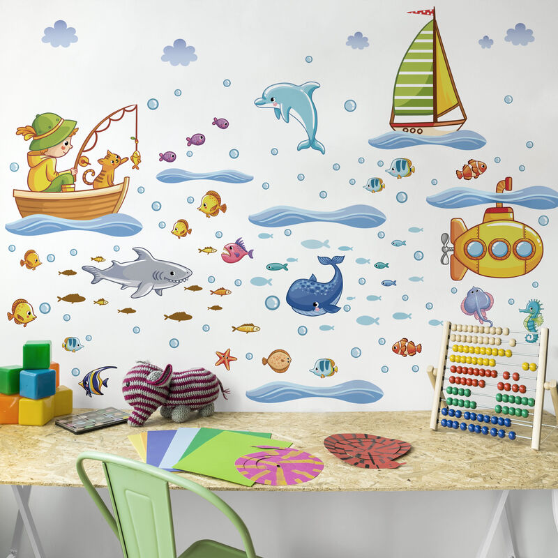

Tatuaje de pared - Underwater World - Submarine Set Dimensión LxA: 40cm x 60cm