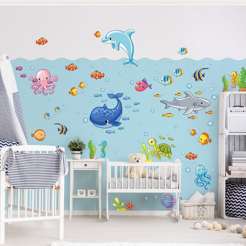 

Tatuaje de pared - Underwater World - Fish Set Dimensión LxA: 80cm x 120cm