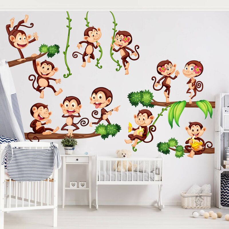 

Tatuaje de pared - Monkeys from the Jungle Dimensión LxA: 40cm x 60cm