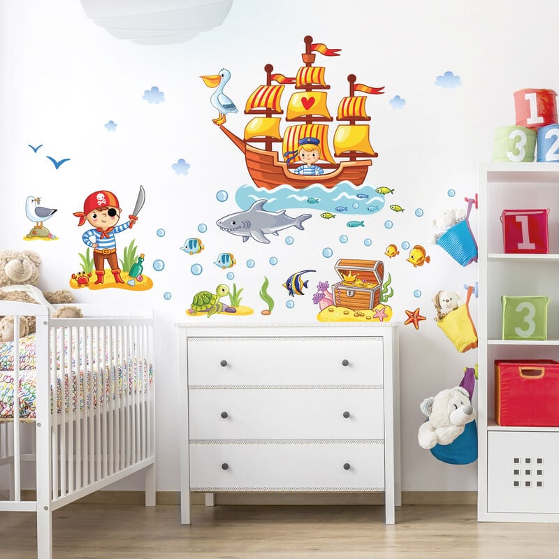 

Tatuaje de pared - Pirates set Dimensión LxA: 80cm x 120cm