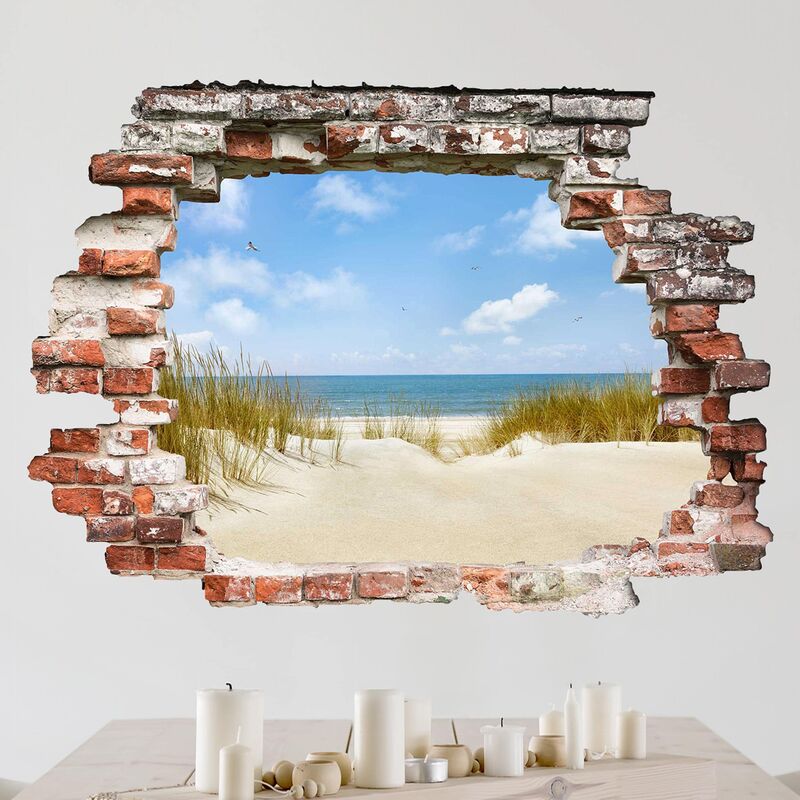 

Tatuaje de pared - 3D - Beach On The North Sea - Apaisado 3:4 Dimensión LxA: 75cm x 100cm
