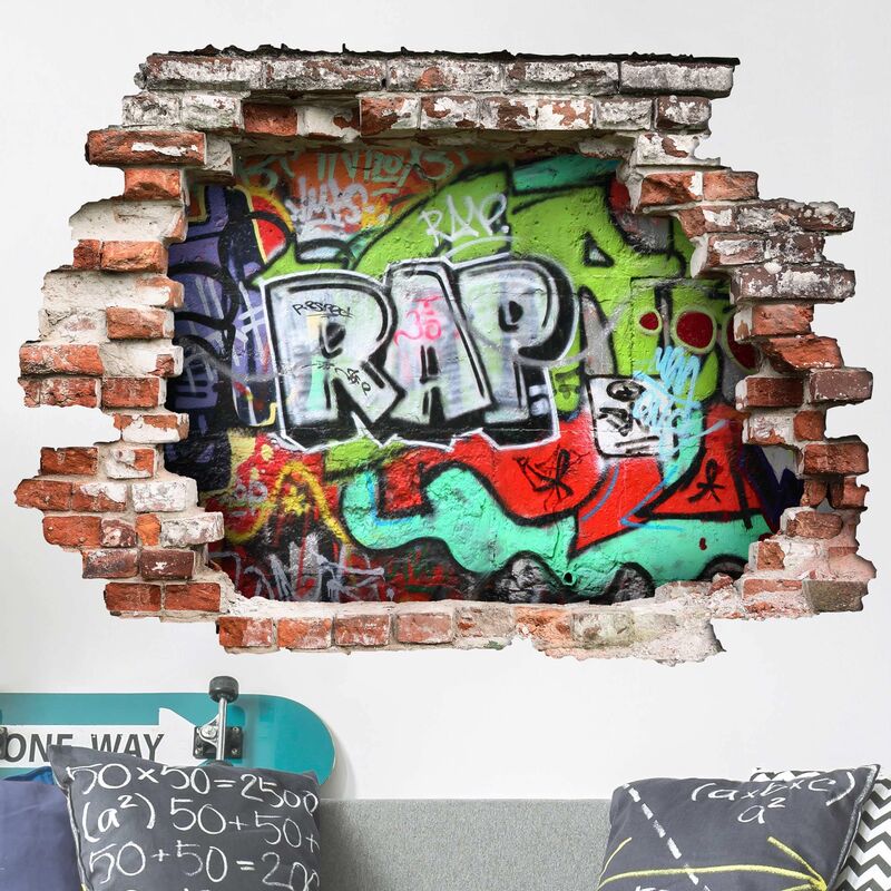 

Bilderwelten - Tatuaje de pared - 3D - Graffiti - Apaisado 3:4 Dimensión LxA: 120cm x 160cm