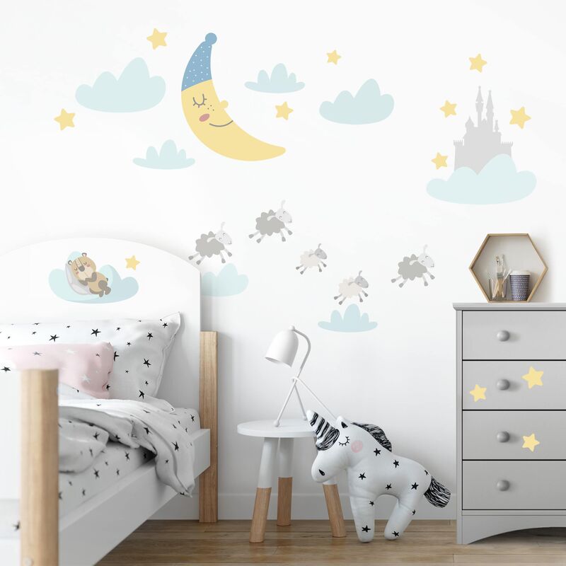 

Bilderwelten - Tatuaje de pared - Moon And Stars Dimensión LxA: 120cm x 200cm