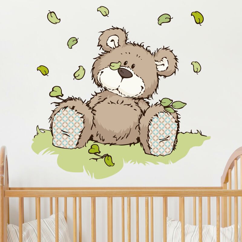 

Bilderwelten - Tatuaje de pared - NICI Classic Bear pile of leaves Dimensión LxA: 90cm x 105cm