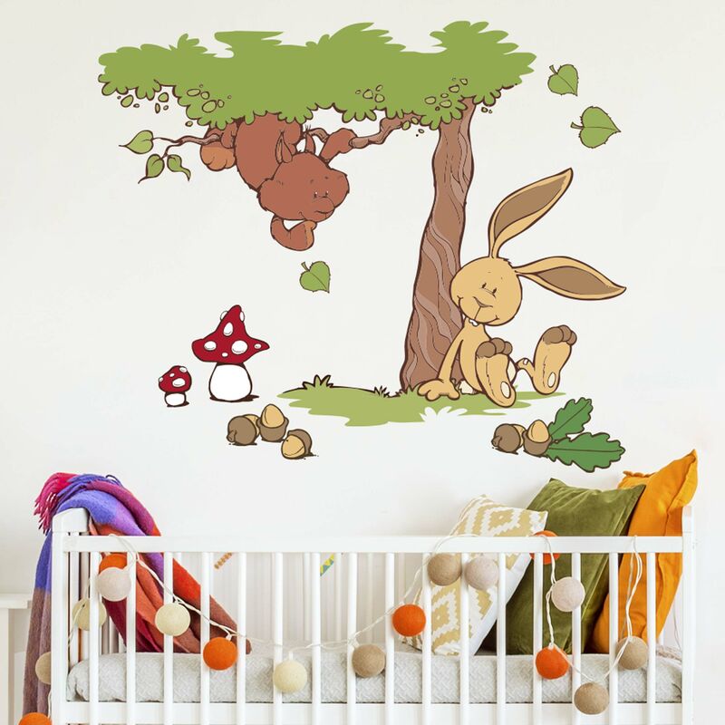

Bilderwelten - Tatuaje de pared - NICI Forest Friends Squirrel & Bunny Dimensión LxA: 90cm x 105cm