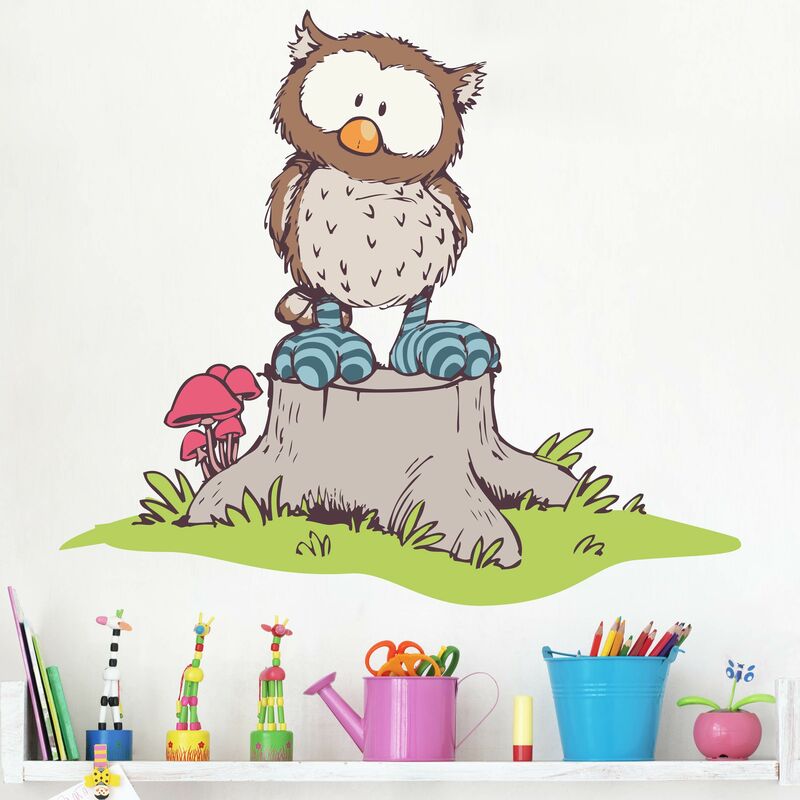 

Tatuaje de pared - NICI Oscar Owl on tree trunk Dimensión LxA: 30cm x 35cm