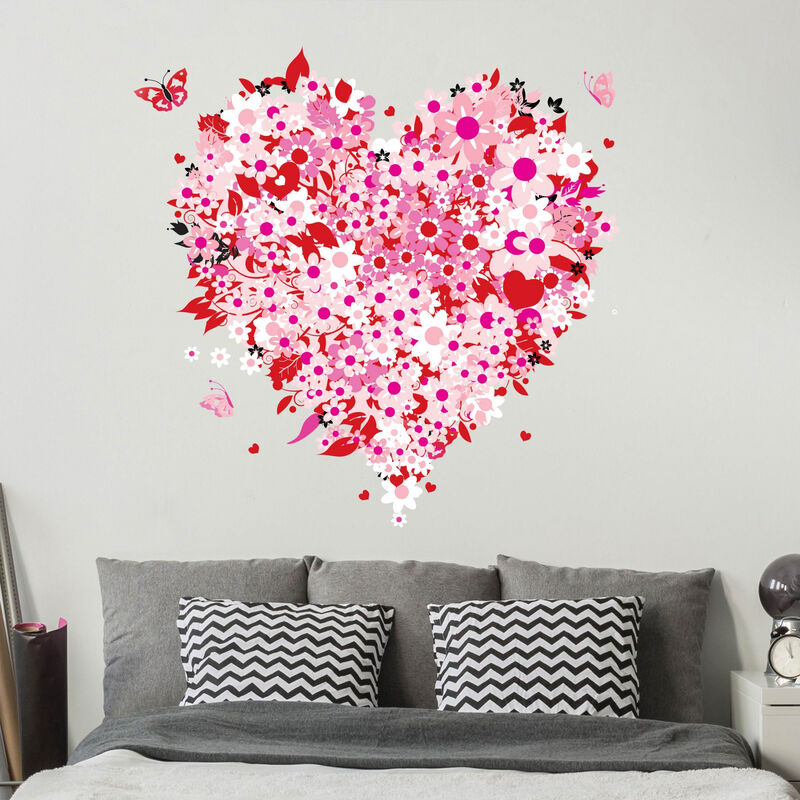 

Tatuaje de pared - no.321 Floral Retro Heart Dimensión LxA: 60cm x 61cm