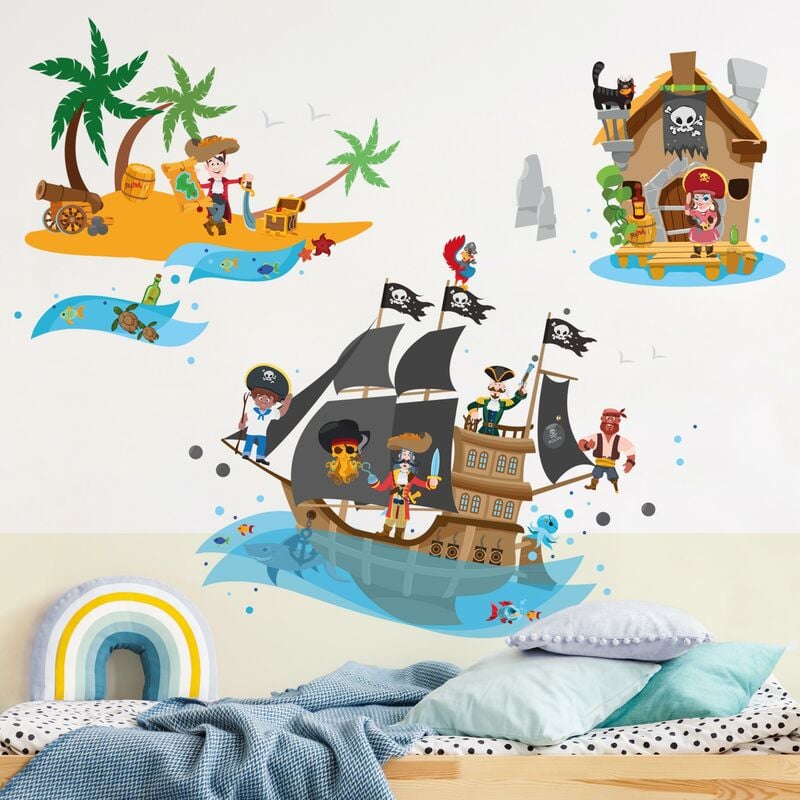 

Bilderwelten - Tatuaje de pared - Pirate Ship Treasure Island Mega Set Dimensión LxA: 60cm x 120cm