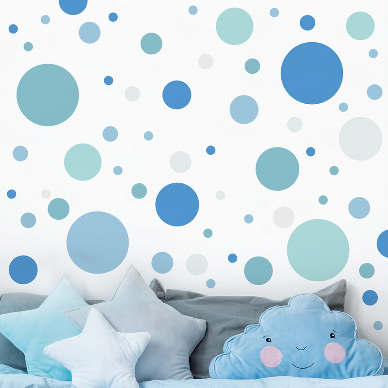 

Bilderwelten - Tatuaje de pared - Points Confetti Blue Gray Petrol Set Dimensión LxA: 70cm x 140cm