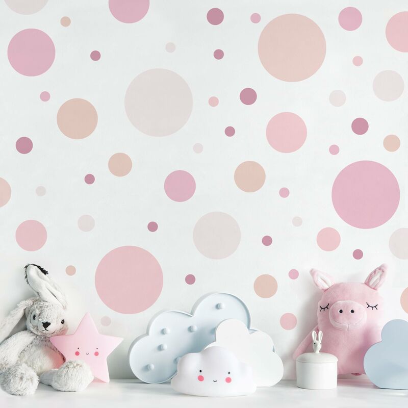 

Bilderwelten - Tatuaje de pared - Points Confetti Pink Set Dimensión LxA: 70cm x 140cm