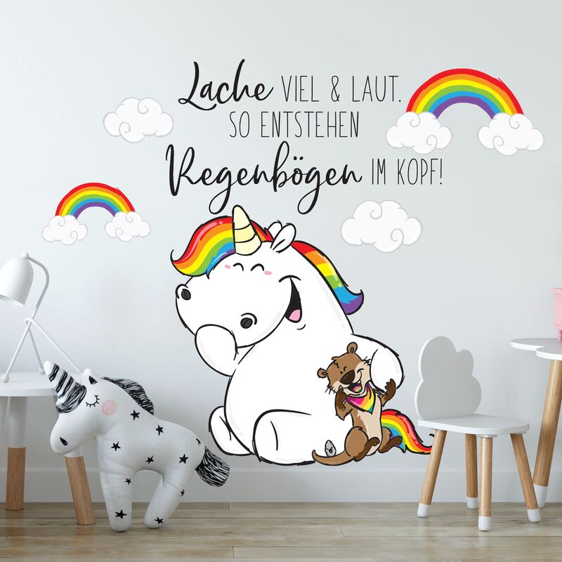 

Bilderwelten - Tatuaje de pared - Pummeleinhorn - Buddy Laughing Dimensión LxA: 160cm x 120cm