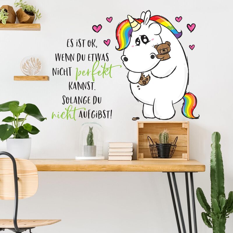 

Bilderwelten - Tatuaje de pared - Pummeleinhorn Does Not Give Up Dimensión LxA: 60cm x 80cm