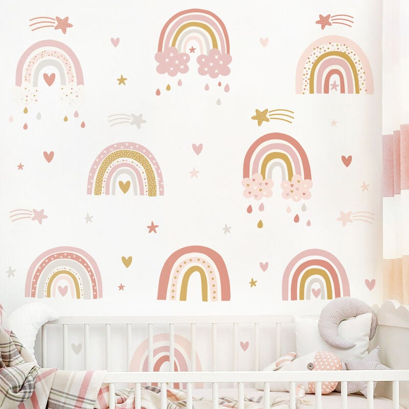 

Bilderwelten - Tatuaje de pared - Rainbows Shades of Pink Set Dimensión LxA: 100cm x 50cm