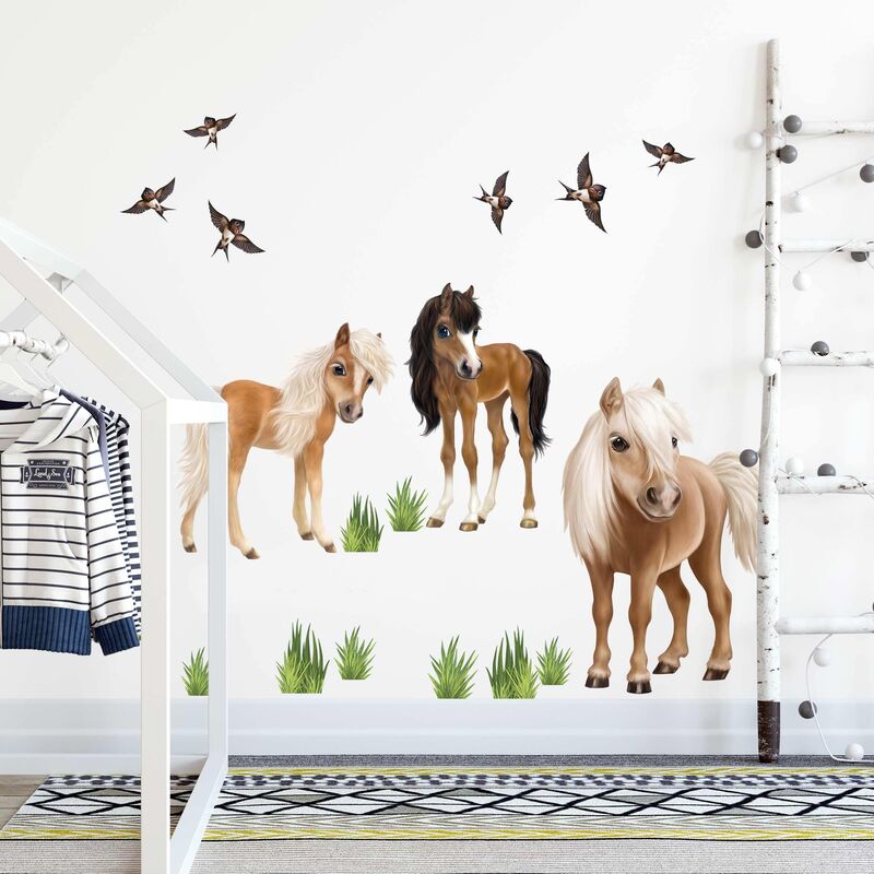 

Bilderwelten - Tatuaje de pared - Set Horses Dimensión LxA: 80cm x 100cm