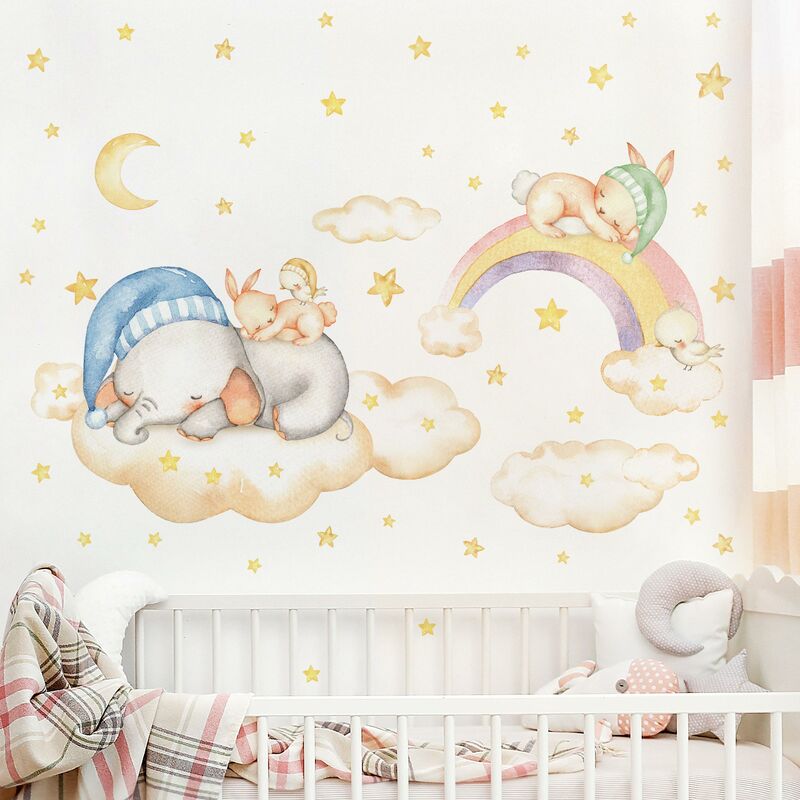 

Bilderwelten - Tatuaje de pared - Sweet Dreams Clouds Stars Set Dimensión LxA: 130cm x 173cm