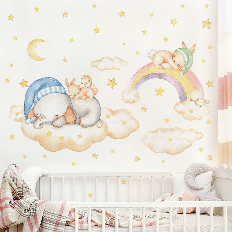 

Bilderwelten - Tatuaje de pared - Sweet Dreams Clouds Stars Set Dimensión LxA: 90cm x 120cm