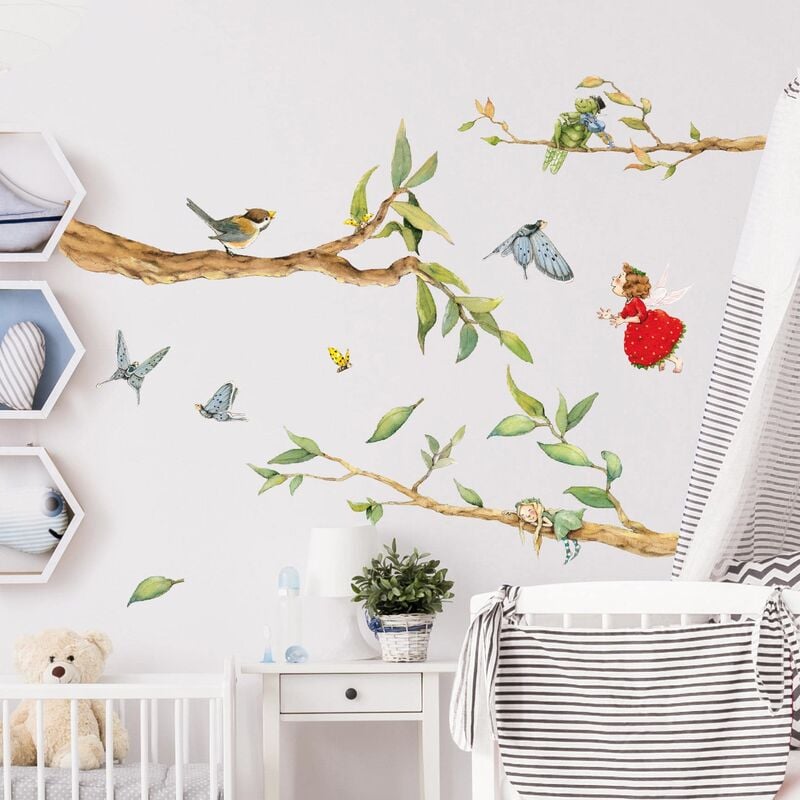 

Bilderwelten - Tatuaje de pared - The Strawberry Fairy - With Tree Fairy And Heupferd Dimensión LxA: 60cm x 90cm