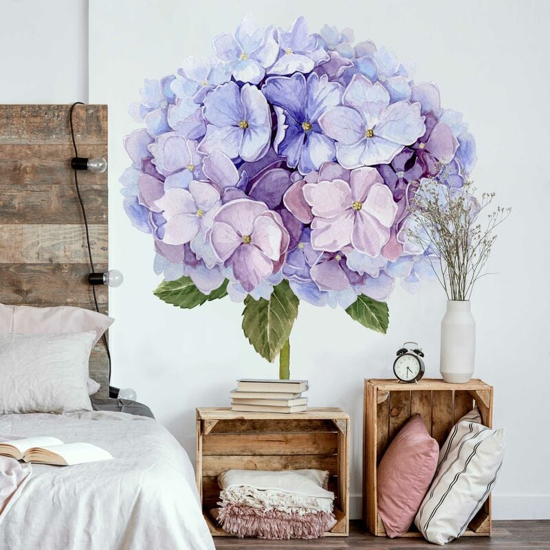 

Bilderwelten - Tatuaje de pared - Watercolor Hydrangea Blue Bloom XXL Dimensión LxA: 80cm x 80cm