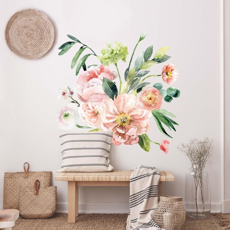 

Bilderwelten - Tatuaje de pared - Watercolor Pink Flower Bouquet XXL Dimensión LxA: 120cm x 120cm