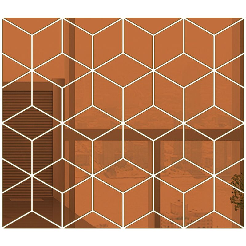 

Calcomanias de pared Etiqueta de la pared Diamante Espejo cubico Diseno reflectante DIY Familia Arte de la pared Etiqueta Decoracion