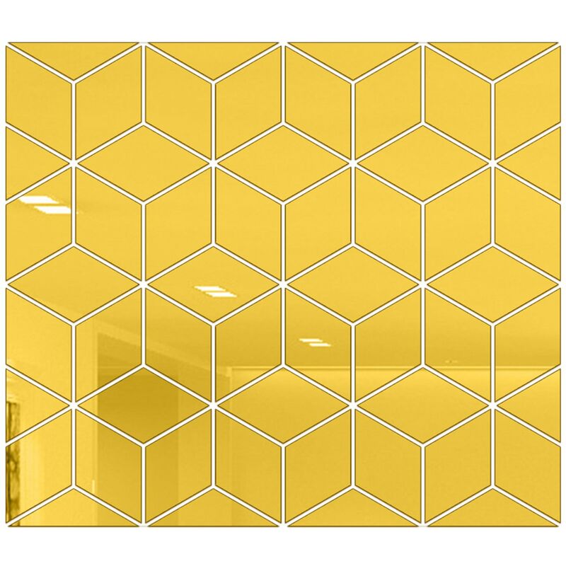 

Calcomanias de pared Etiqueta de la pared Diamante Espejo cubico Diseno reflectante DIY Familia Arte de la pared Etiqueta Decoracion