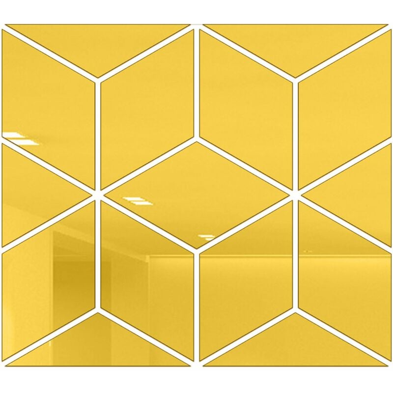 

Calcomanias de pared Etiqueta de la pared Diamante Espejo cubico Diseno reflectante DIY Familia Arte de la pared Etiqueta Decoracion