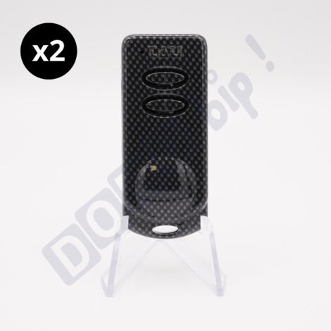 TAU 250K-SLIMRP - Lot de 2 télécommandes 2 canaux portail et garage - 433,92 MHz - Codage évolutif Rolling Code - Format slim - Compatible récepteurs TAU -