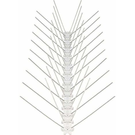 Taubenabwehr 3 Meter Edelstahl Taubenabwehr Spikes 4 Reihen Gesamtlänge 300cm 6 Elemente à 50cm Vogelabwehr mit Klickverschluss und Sollbruchstellen