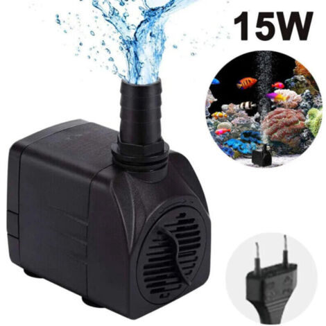 Tauchbrunnenpumpe, ultraleise Wasserpumpe mit 1,5 m langem Netzkabel, 1 Düse, geeignet für Aquarien, Fischtanks, Statuen und Hydrokulturen, 15 W