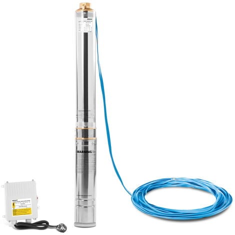 Tauchbrunnenwasserpumpe BAS125C mit 1250W, 1.7PS Motor. 14 Turbinen und einer Förderleistung von bis zu 5.5m3/h. Maximale Förderhöhe von 101 m - Greencut