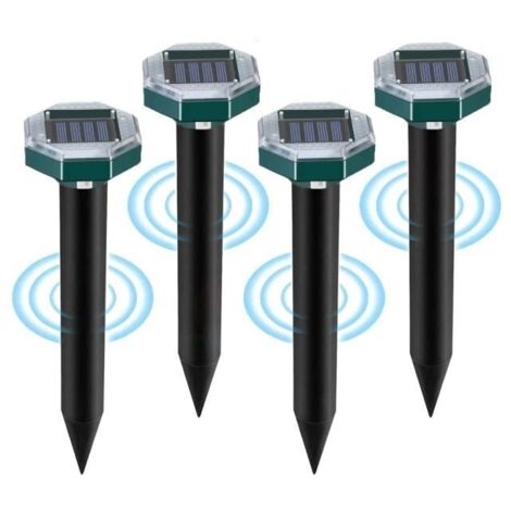 Taupe Solaire à Ultrasons, 4 Pièces Répulsif Solaire Ultrason, Répulsif Taupe Solaire, Répulsif Serpent Ultrason, IP65 Étanche - wj