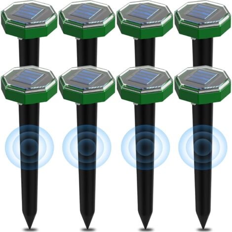 RQIURPN Taupe Ultrason Solaire 8 pièces,Anti Taupe Ultrason Solaire avec IP65 Imperméable,À Utiliser à l'extérieur ou dans Le Jardin pour repousser Les Taupes et Les spermophiles