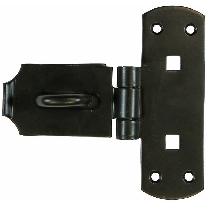 Heavy Vertical Pattern Bolt On Hasp and Staple 150mm (6') Epoxy Black (1 Pack) - Taurus