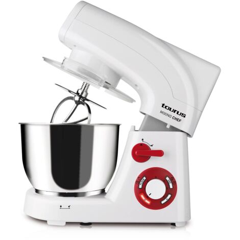 Taurus Mixing Chef - Impastatrice planetaria, 1200 W, metallo, colore bianco