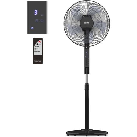 Taurus - Ventilatore a Piantana Boreal 16CR Silence 30W  12 Velocità  Silenzioso  Modalità Normale/Brezza/Notte  5 Pale  Oscillante  Altezza Regolabile  Telecomando  Nero