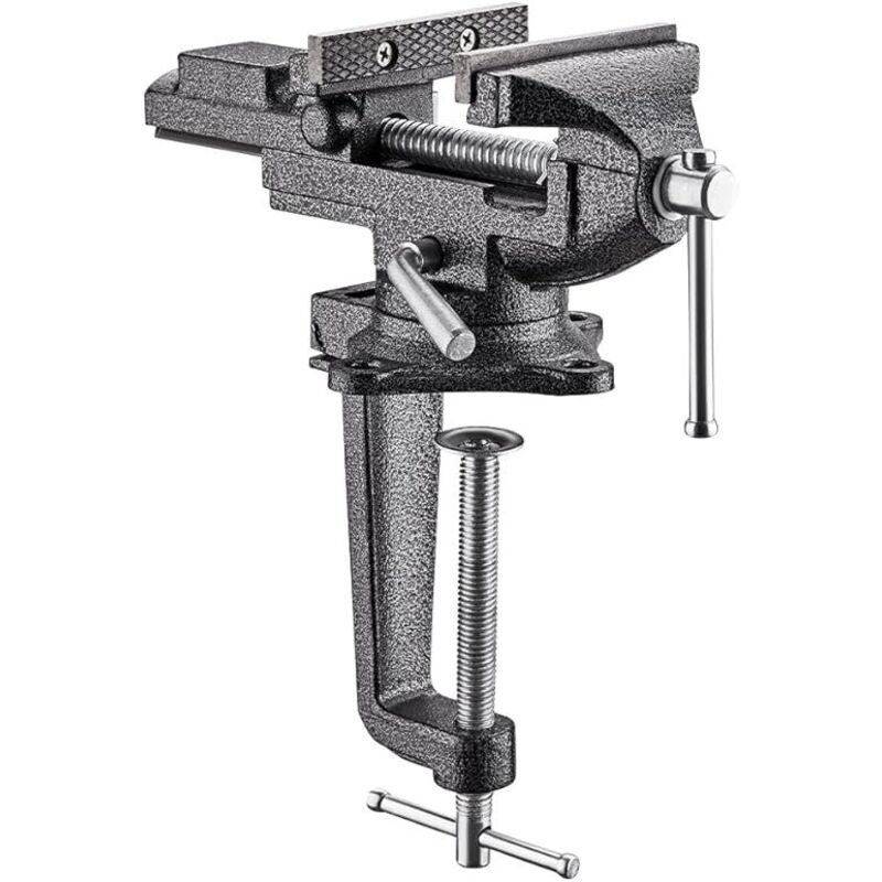 Largeur de Mâchoire 85mm Étaux d'Établi Teeno tau avec Base Pivotante à 360 Degrés, Matériau en acier moulé,Puissance De Serrage 800Kg,Il est