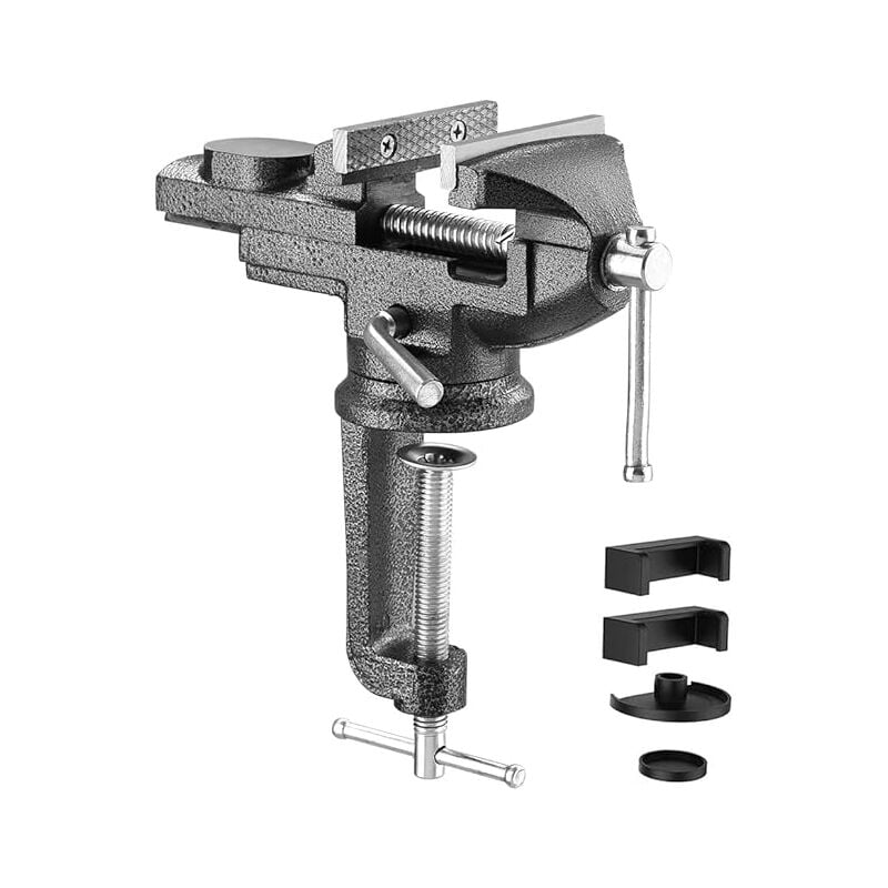 Teeno - Largeur de Mâchoire 70mm Étaux d'Établi Étau avec Base Pivotante à 360 Degrés, Matériau en acier moulé,Puissance De Serrage 800Kg (70mm)