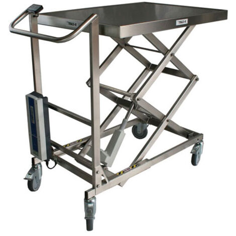 Tavola elevatrice elettrica in acciaio inox - Ruote in polietilene - 300821