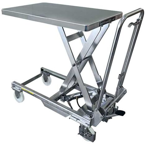 Tavola elevatrice manuale in acciaio inox - Carico massimo 250kg - 855007646